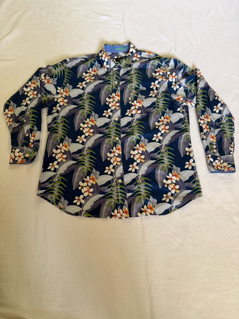 Men's Tommy Bahama Long Sleeve Hawaiian Shirt Size Extra Large